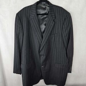 Burberrys of London Men 52R Pinstripe Blazer Two Button Sport Coat Made USA Gray